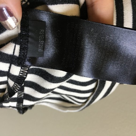 Tibi Striped Knit Shift Dress Cotton Short Sleeve - Picture 6 of 7